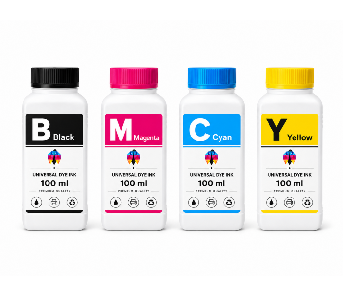 Brother Uyumlu Universal CMYK 100 Ml  Muadil Mürekkep  Seti