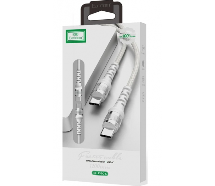 Earldom EC-155CC 1.2m 60W Type-C To Type-C Pd Hızlı Şarj Kablosu - Beyaz
