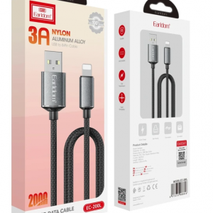 Earldom EC-200L 2m 3A USB To Lightning Hızlı Şarj Kablosu - Siyah